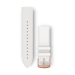 Garmin Quick Release 20MM Italian Leather – White With 18K Rose Gold Buckle