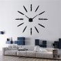 Diy 3D Wall Clock Modern Large Home Decor Sticker Frameless Black Mirror For Office Living Room Bedroom Kitchen Bar Bullet Clock Plate