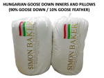 Simon Baker Hungarian Goose Down - Standard Pillow 90 10 - Std - 45CM X 70CM 90% Goose Down 10% Goose Feather