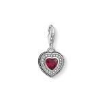 Charm Pendant Heart With Red Stone