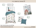 Kids Duvet Set Blue Checkered Little Farmer Set Tractor 2