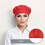 Unisex Elastic Chef Hat Adjustable Kitchen Cooking Cap Anti-oil Work Hat Hair Protection Dustproof Head Cover For Restaurant And Factory Use Available In Red