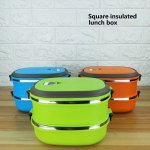 Rectangular And Square Lunch Box Without Magnetic For Office Workers Insulated And Portable Three-layer Lunch Box For Restaurant