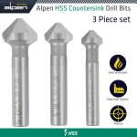 Alpen Hss Countersink Set Pcs 12.4 16.5 20.5 Mm ALP2292000031