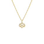 Yellow Gold Cubic Zirconia Heart Infinity Pendant On Chain