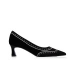 Vintage Court Heel -black white