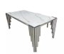 Berkley Marble Top Dinning Table -silver