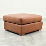 Clanwilliam Leather Ottoman Ginger