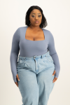 Giana Square Neck Bodysuit - Flintstone - 2XL