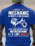 Mechanic Back Print Short Sleeve Men's Casual T-Shirt Trendy Crew Neck 3D Graphic Tee European And American Fashion Loungewear P