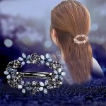 Sparkling Rhinestone Flower Decorative Hair Clip Vintage Ponytail Holder For Women And Daily Use