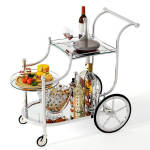 Multi-level Silver Bar Cart For Serving