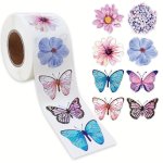 500PCS Butterfly And Flower Shaped Gift Wrap Stickers - Decorative Package Labels For Gift Boxes