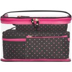 Clicks Toiletry Bag Black & Pink Dot 4 Piece
