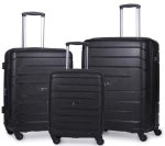 Pierre Cardin Polypropylene 3 Piece Spinner Set Black - Ys Travel Bags