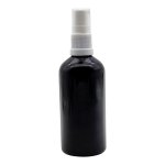 100ML Black Glass Aromatherapy Bottle With Serum Pump - White 18 410