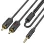 Aux 3.5MM Male To 2 Rca Audio Converter Cable For High Quality Sound Ge