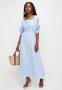 Opel Open Back Square Neck Tiered Dress - Hydrangea