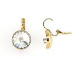 Bell A Gold & Clear Crystal Drop Earrings - Clear Crystal