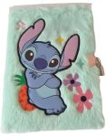 Stitch Plush Fluffy Diary With Lock Mint Green Lilo & Stitch Design Lockable Journal Kids Stationery Soft Faux Fur Cover Girls N