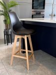 Aqua Soho Plastic Bar Stool With Chrome Pedestal Base - Pink