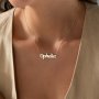 Personalized Name Necklace Custom Vintage Letter Nameplate Simple Style Copper 18K Gold Plated Jewelry Birthday Gifts For Women