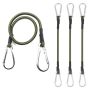 4 Piece Carabiner Bungee Cords With Hooks - Heavy Elastic Straps 24