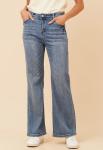 STELLAR Womens Mid Waist Bootleg Jeans In Mid Wash - Mid Wash 16