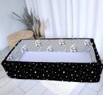 Black Starry Night Panda On The Moon Travel Bed Black And White