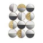 Metal Circular Wall Decor Black Gold & Silver