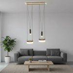 Pullcore Vertical Twin LED Pulley Pendant Light - Black