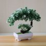 1PC Artificial Plant Artificial Bonsai Tree Set Plastic Faux Potted Plants 20.02CM Home Office Tabletop Decor Green/yellow Flower Miniature Ornament Living Room Decor Table