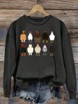 Chicken Print Pullover Sweatshirt Casual Long Sleeve Crew Neck Sweatshirt For Fall & Winter Women's Clothing