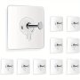 10PCS Plastic Self-adhesive Wall Hooks - Heavy-duty 5.9KG Max - No Drill Picture Hangers For Home & Office Decor