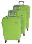 Smte 3 Piece Hard Outer Shell Light Luggage Set Bright Lime Green With Keychain
