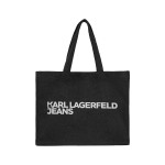 Logo Shopper Acid Denim -black
