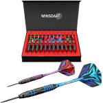 Adkx Steel Tip Darts 12 Pack Set With Nonslip Iron Barrel Aluminum Dart Shafts And Flights + Darts Sharpener + An Gift Box Darts