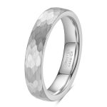 Hxnibatsar 4MM 6MM Hammered Tungsten Carbide Wedding Ring For Men Women Black silver gold Dome Surface Matte Brushed Finish Comf