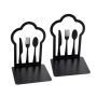 2 Pieces/pair Cloud Cutlery Shape Metal Bookend For Books Cds Stand Holder