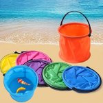 2PCS MINI Folding Beach Buckets Fishing Buckets MINI Buckets For Playing With Sand And Water At The Beach In Summer Gardening Fo