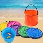 2PCS MINI Folding Beach Buckets Fishing Buckets MINI Buckets For Playing With Sand And Water At The Beach In Summer Gardening Folding Buckets For