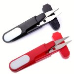 1PC Sewing Scissors Stainless Steel U-shaped Spring Scissors Portable MINI Embroidery Scissors Diy Sewing Scissors Fish Thread S
