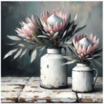 Stretched Canvas Protea Enamel
