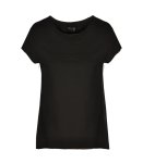 Raw-edge Cap Sleeve T-Shirt - Black Free