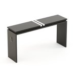Kensington Console- Hi-gloss Clear Lacquer Varnish On Grey Wood Veneer