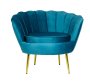 Tulip Velvet Single Seater Couch-sky Blue