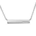 C931-C22361 - 925 Sterling Silver Hearts Bar Necklace