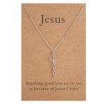 Lcherry Jesus Cross Pendant Necklace Stainless Steel Cross Necklace Religious Jewelry For Women