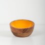 Acacia Wood MINI Bowl With Enamel Inlay - Clementine/natural