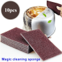 10PCS Magic Silicone Carbide Cleaning Sponges - Stain & Grime Removal For Kitchen Cutlery & Home Use - Easy To Use & Effective